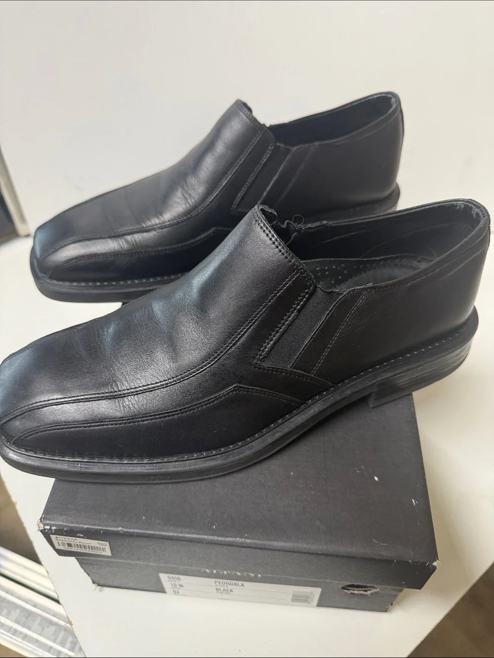 Alfani Black Leather Slip-On Loafers